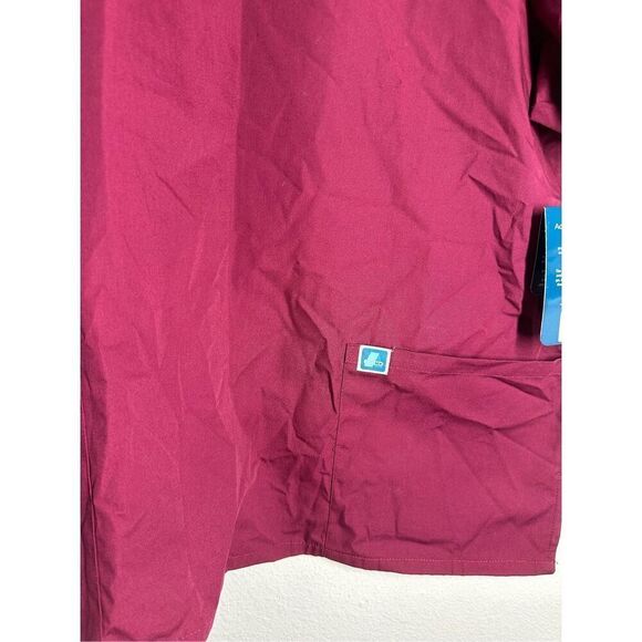 NWT Adar Scrubs Women’s Top Uniform Advantage V Neck Pocket Burgandy Size 2X - Picture 2 of 12